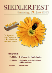 Einladung zum Siedlerfest am 29. Juni 2013
